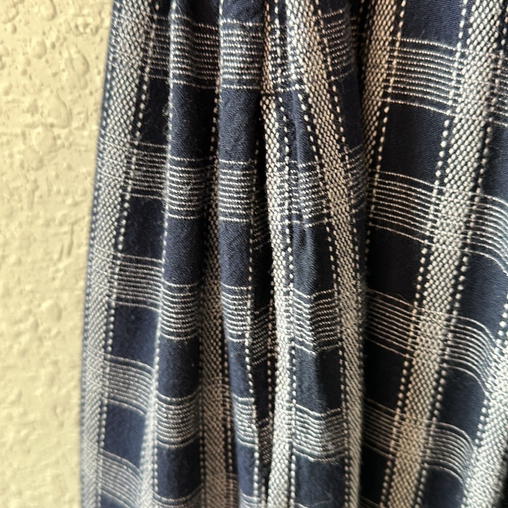 Vintage Bryn Connelly Navy Blue and White Plaid Jumper Dress Size Small Petite - Picture 3 of 13